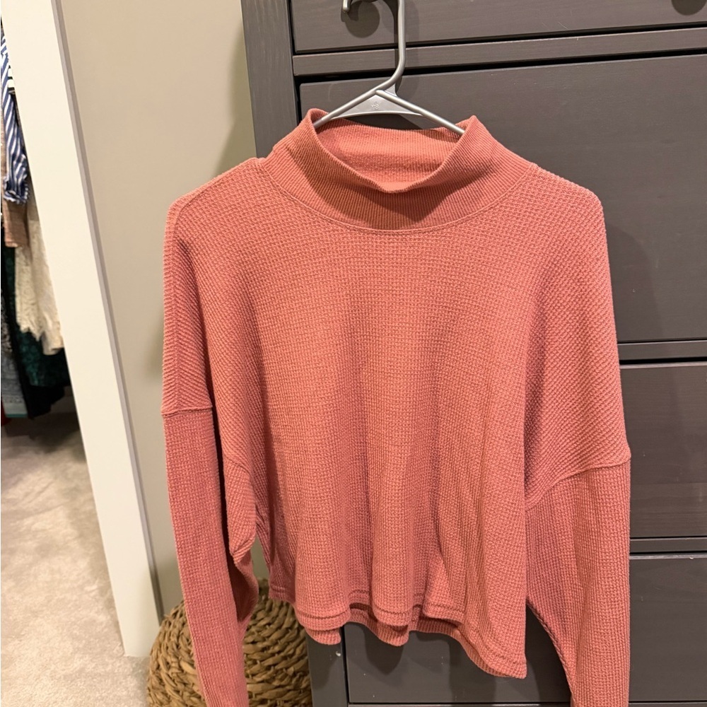 Abercrombie & Fitch Pink/Salmon Waffle Sweater